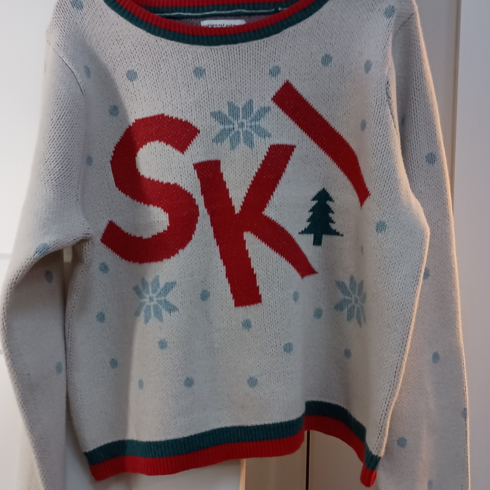 cupcakes & cashmere Red and Cream Ski Sweater